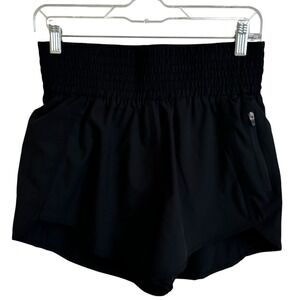 Athletic Running Shorts Smocked Waistband Lined Zipper‎ Pocket small